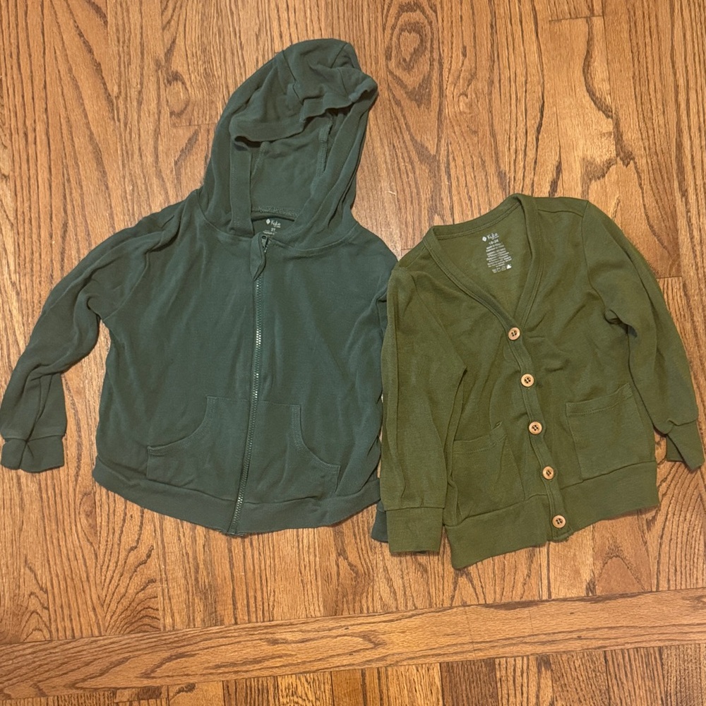 Kyte Baby Green Hooded Jacket and Cardigan Set